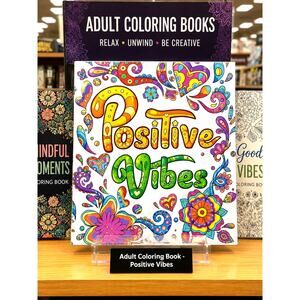 Adult Coloring Book - Positive Vibes